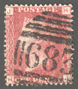 Great Britain Scott 33 Used Plate 140 - HJ - Click Image to Close